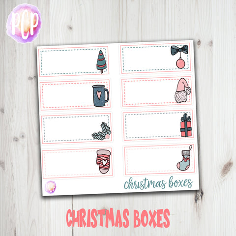 Christmas Box Planner Stickers - Hand Drawn Stickers - PrettyCutePlanner