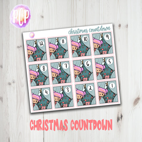 Doodle Nova Christmas countdown stickers - PrettyCutePlanner
