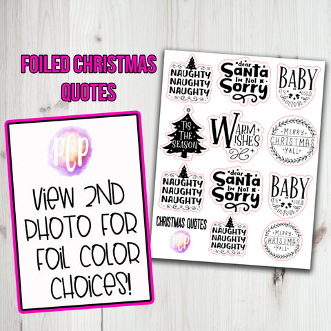 Foiled Christmas Quote Stickers Version 2 - PrettyCutePlanner