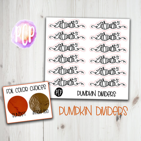 Foil Pumpkin Divider stickers - PrettyCutePlanner