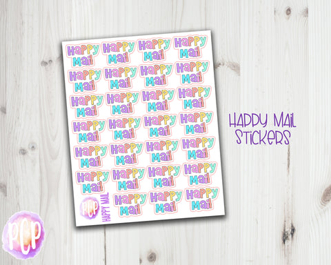 F425 Doodle Pastel Happy Mail Stickers - PrettyCutePlanner