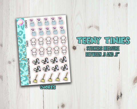 Teeny Tiny Chore Planner Stickers - Sampler - PrettyCutePlanner