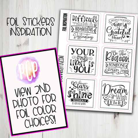 Foiled Inspiration Stickers - PrettyCutePlanner
