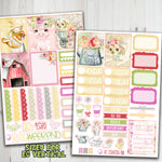 EC046 Vertical Country Girl Weekly Planner Stickers - PrettyCutePlanner