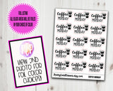 Foiled Script Stickers Coffee Monday - PrettyCutePlanner