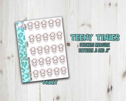 Teeny Tiny Chore Planner Stickers - Toilet Icon - PrettyCutePlanner