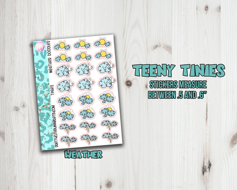Teeny Tiny Weather Planner Stickers - Sampler - PrettyCutePlanner