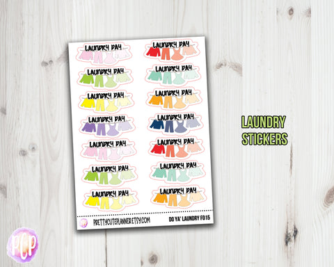 F015 Laundry Day Stickers - PrettyCutePlanner