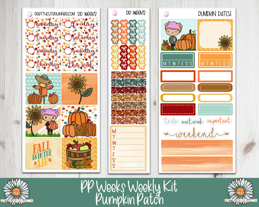 PP042 PP Weeks Pumpkin Patch Weekly Planner sticker kit – PrettyCutePlanner