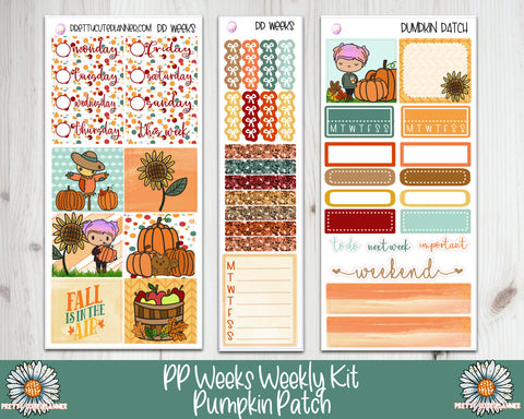 PP042 PP Weeks Pumpkin Patch Weekly Planner sticker kit - PrettyCutePlanner