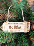 Personalized Teacher Christmas Ornament - Laser Engraved Ornament - PrettyCutePlanner