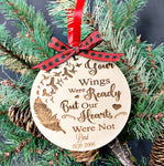 Memorial Ornament - In Loving Memory - Your Wings were Ready Christmas Ornament - PrettyCutePlanner